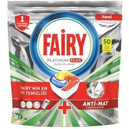 قرص ماشین ظرفشویی فیری مدل پلاتینیوم پلاس بسته 50عددی (Platinum Plus)