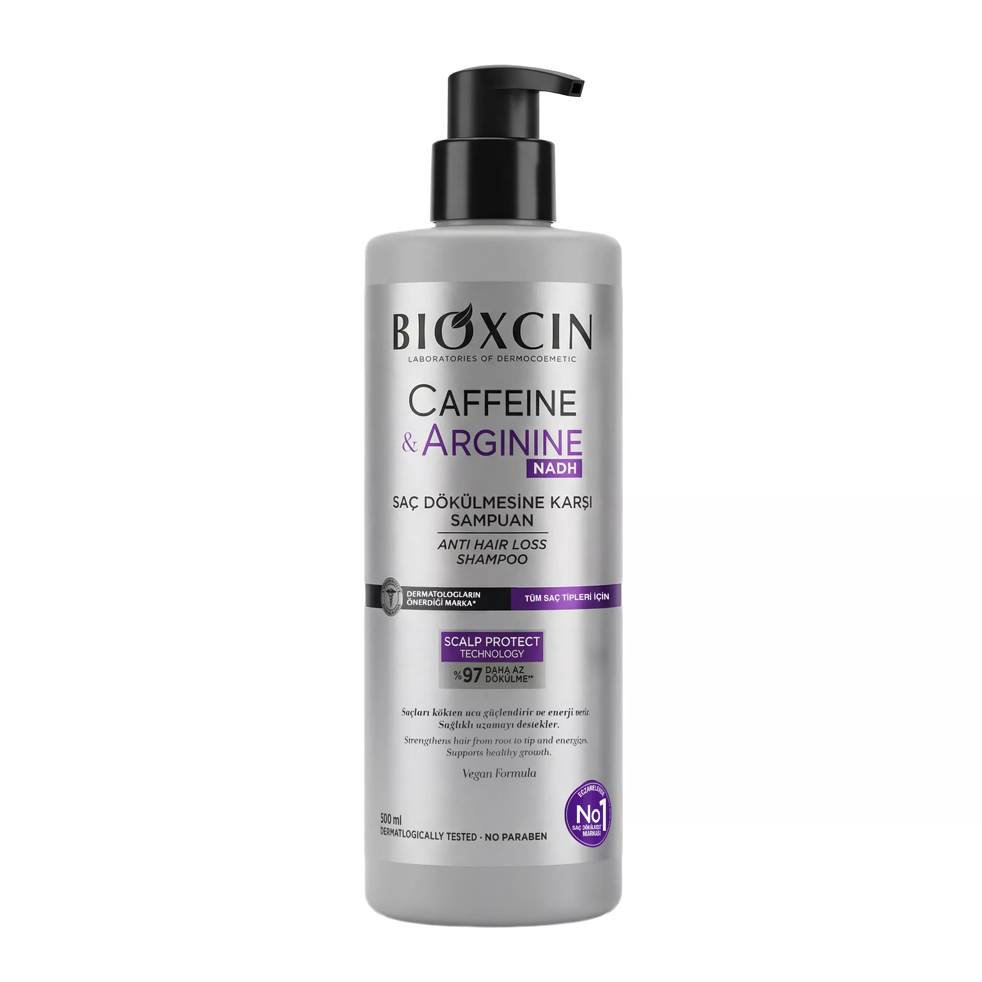 شامپو ضد ریزش بیوکسین (Bioxcin) مدل کافئین و آرژنین – حجم ۵۰۰ میلی‌لیتر ‌
